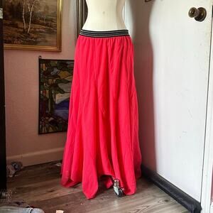 surrale red black maxi skirt